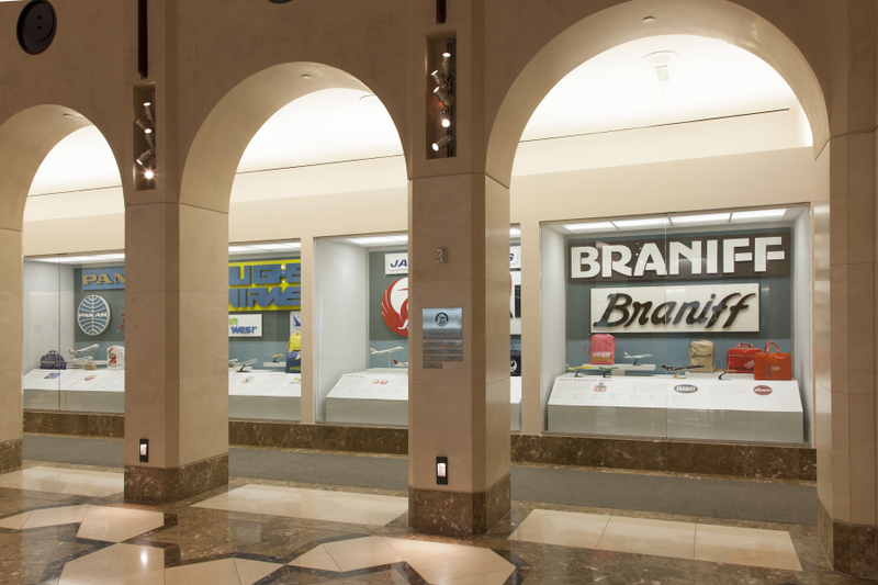 Image: Installation view of "Airline Identity: Marks, Brands and Logos"
