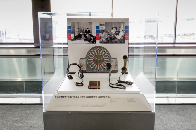 Image: Installation view of "Flying the Main Line: A History of United Airlines"