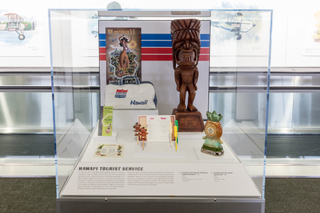 Image: Installation view of "Flying the Main Line: A History of United Airlines"