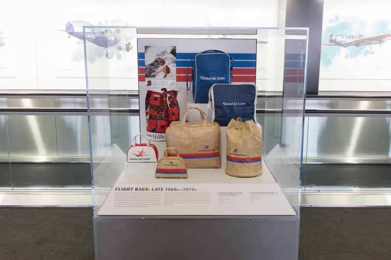 Image: Installation view of "Flying the Main Line: A History of United Airlines"