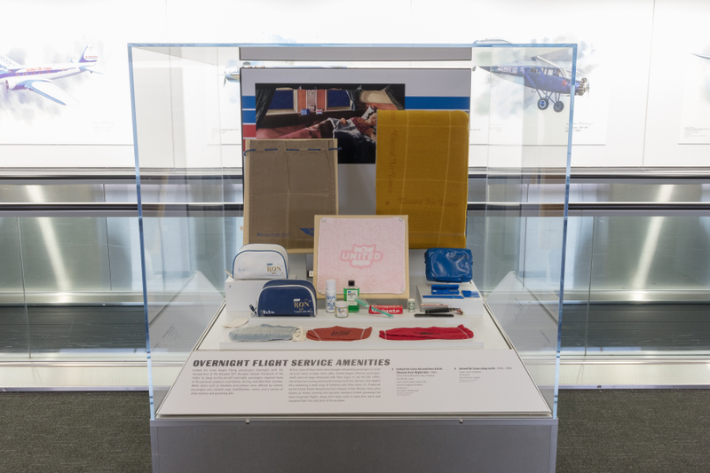 Image: Installation view of "Flying the Main Line: A History of United Airlines"