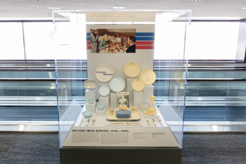 Image: Installation view of "Flying the Main Line: A History of United Airlines"