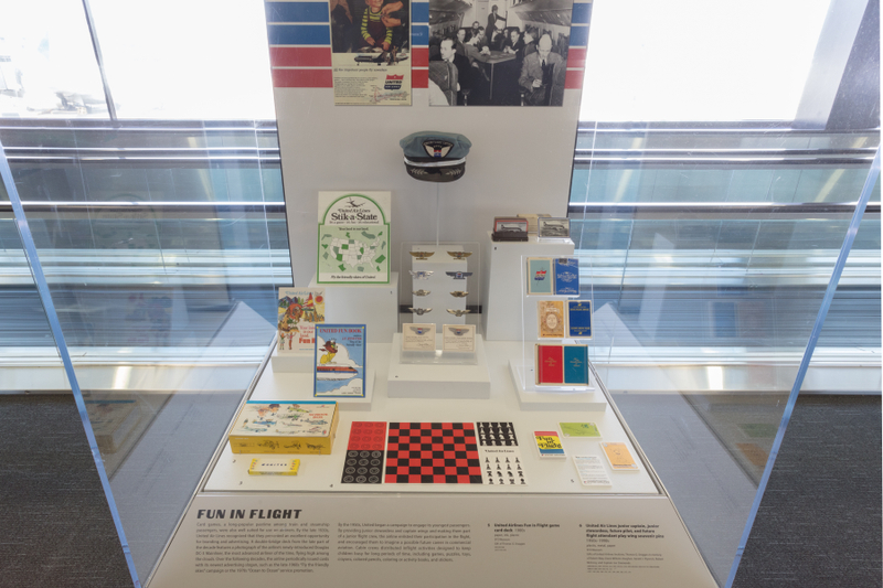 Image: Installation view of "Flying the Main Line: A History of United Airlines"
