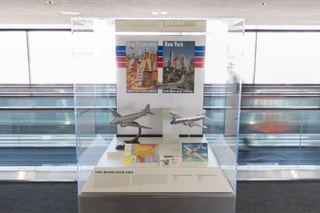 Image: Installation view of "Flying the Main Line: A History of United Airlines"