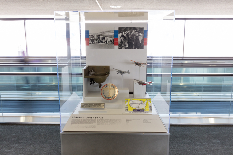 Image: Installation view of "Flying the Main Line: A History of United Airlines"