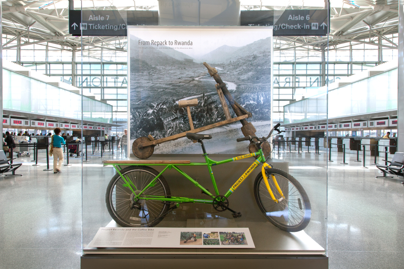 Image: Installation view of "From Repack to Rwanda, The Origins, Evolution and Global Reach of the Mountain Bike"