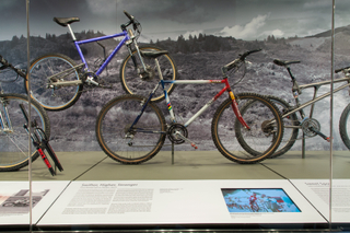 Image: Installation view of "From Repack to Rwanda, The Origins, Evolution and Global Reach of the Mountain Bike"