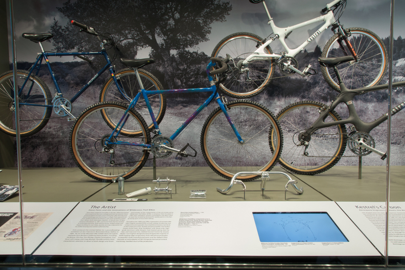 Image: Installation view of "From Repack to Rwanda, The Origins, Evolution and Global Reach of the Mountain Bike"
