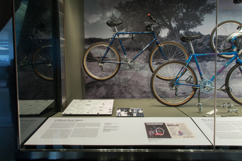 Image: Installation view of "From Repack to Rwanda, The Origins, Evolution and Global Reach of the Mountain Bike"