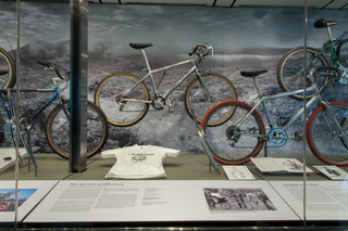 Image: Installation view of "From Repack to Rwanda, The Origins, Evolution and Global Reach of the Mountain Bike"
