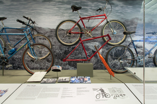 Image: Installation view of "From Repack to Rwanda, The Origins, Evolution and Global Reach of the Mountain Bike"