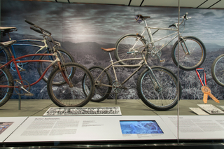Image: Installation view of "From Repack to Rwanda, The Origins, Evolution and Global Reach of the Mountain Bike"