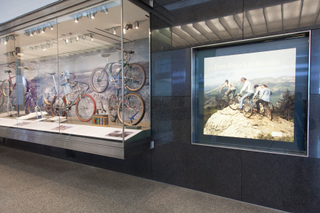 Image: Installation view of "From Repack to Rwanda, The Origins, Evolution and Global Reach of the Mountain Bike"