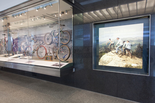 Image: Installation view of "From Repack to Rwanda, The Origins, Evolution and Global Reach of the Mountain Bike"