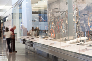 Image: Installation view of "From Repack to Rwanda, The Origins, Evolution and Global Reach of the Mountain Bike"