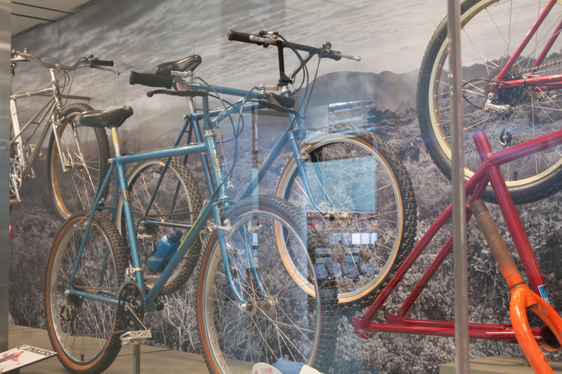 Image: Installation view of "From Repack to Rwanda, The Origins, Evolution and Global Reach of the Mountain Bike"
