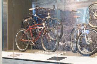 Image: Installation view of "From Repack to Rwanda, The Origins, Evolution and Global Reach of the Mountain Bike"