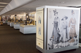 Image: Installation view of "Threading the Needle: Sewing in the Machine Age"