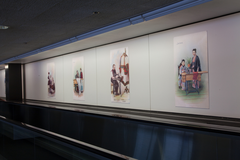 Image: Installation view of "Threading the Needle: Sewing in the Machine Age"