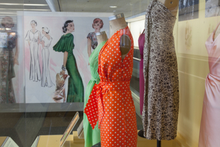 Image: Installation view of "Threading the Needle: Sewing in the Machine Age"