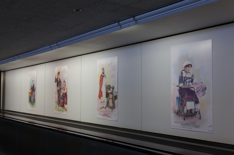 Image: Installation view of "Threading the Needle: Sewing in the Machine Age"