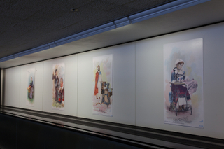 Image: Installation view of "Threading the Needle: Sewing in the Machine Age"