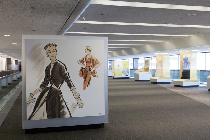 Image: Installation view of "Threading the Needle: Sewing in the Machine Age"