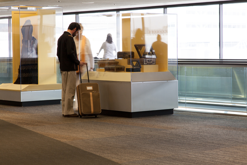 Image: Installation view of "Threading the Needle: Sewing in the Machine Age"