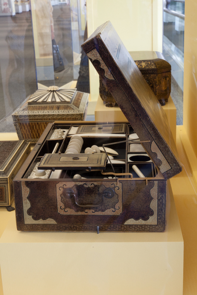 Image: Installation view of "Threading the Needle: Sewing in the Machine Age"