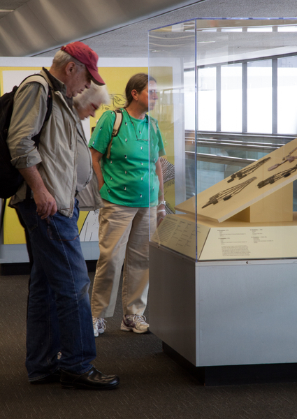 Image: Installation view of "Threading the Needle: Sewing in the Machine Age"