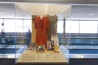 Image: Installation view of "Threading the Needle: Sewing in the Machine Age"