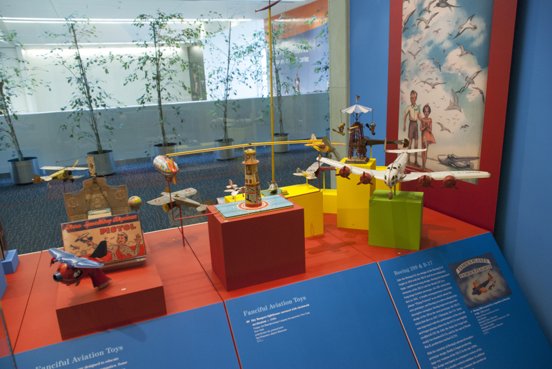 Image: Installation view of "Young Eyes on the Skies: The Golden Age of Aviation Toys"