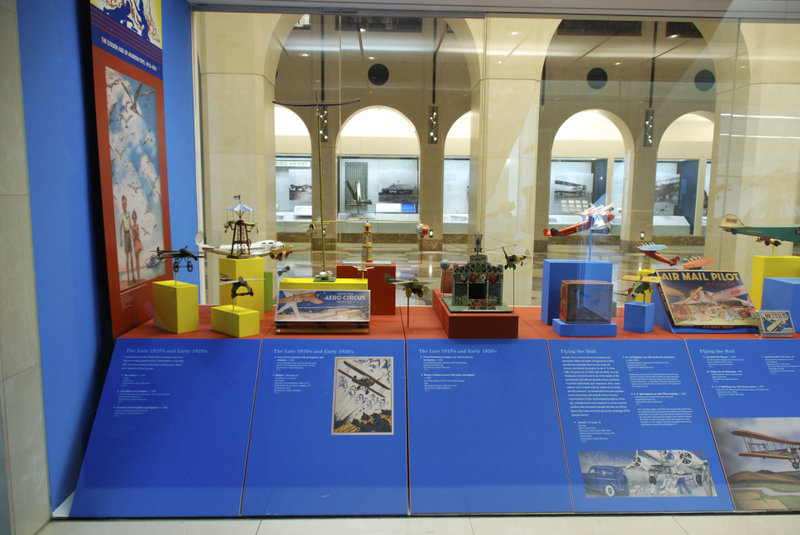 Image: Installation view of "Young Eyes on the Skies: The Golden Age of Aviation Toys"