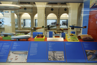Image: Installation view of "Young Eyes on the Skies: The Golden Age of Aviation Toys"