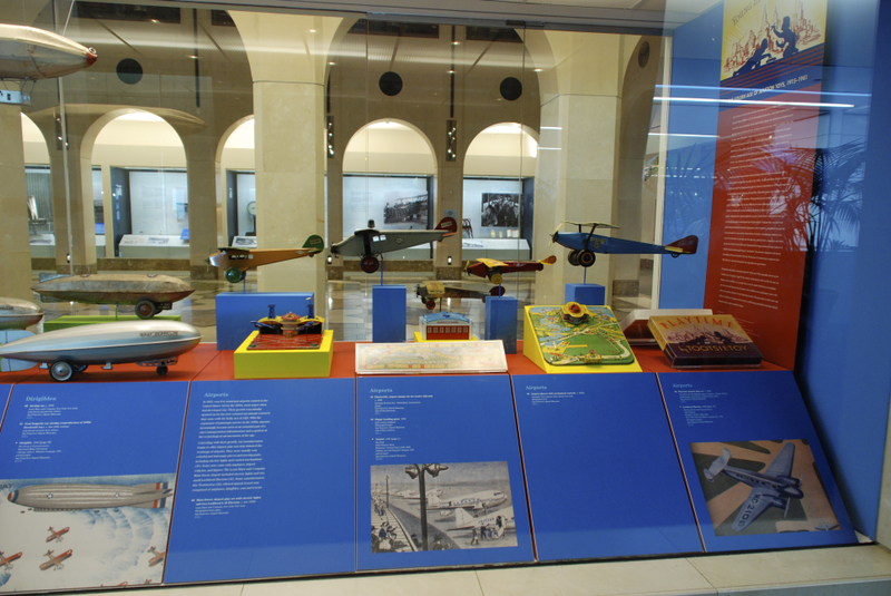 Image: Installation view of "Young Eyes on the Skies: The Golden Age of Aviation Toys"