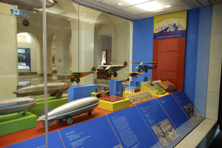 Image: Installation view of "Young Eyes on the Skies: The Golden Age of Aviation Toys"