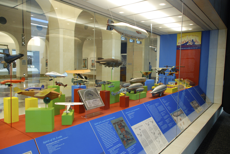 Image: Installation view of "Young Eyes on the Skies: The Golden Age of Aviation Toys"