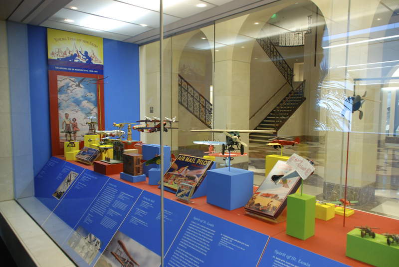 Image: Installation view of "Young Eyes on the Skies: The Golden Age of Aviation Toys"