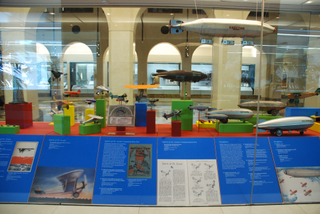 Image: Installation view of "Young Eyes on the Skies: The Golden Age of Aviation Toys"