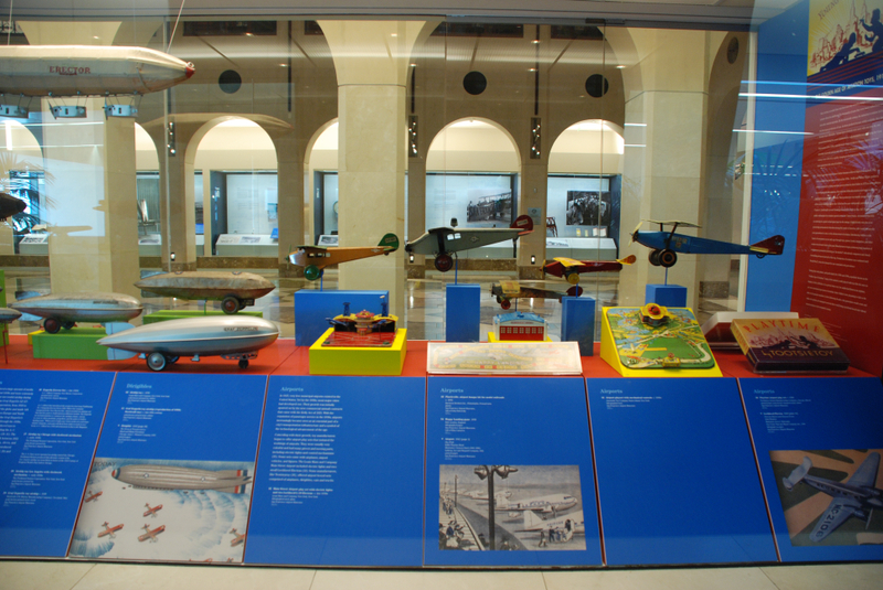 Image: Installation view of "Young Eyes on the Skies: The Golden Age of Aviation Toys"