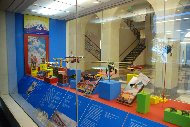 Image: Installation view of "Young Eyes on the Skies: The Golden Age of Aviation Toys"