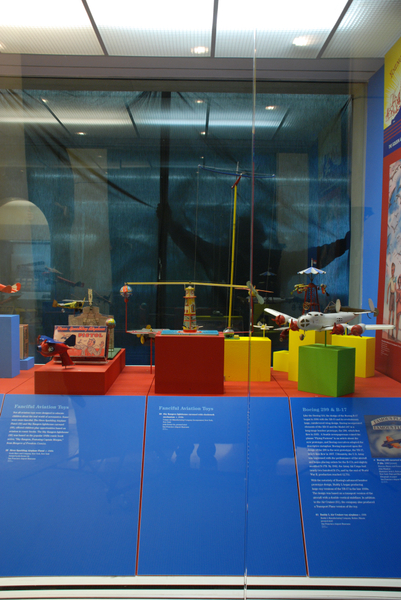 Image: Installation view of "Young Eyes on the Skies: The Golden Age of Aviation Toys"