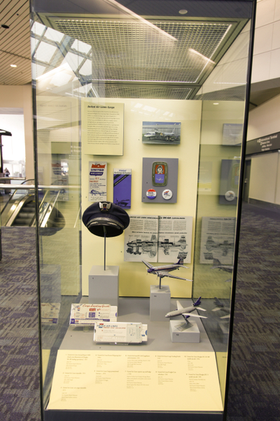 Image: Installation view of "How Freight Flies: A Legacy of Air Cargo Carriers"
