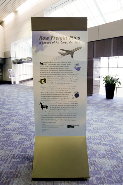 Image: Installation view of "How Freight Flies: A Legacy of Air Cargo Carriers"