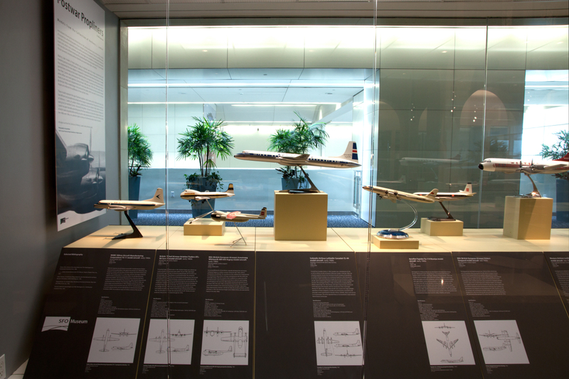 Image: Installation view of "Postwar Propliners in Miniature: Models from the Collection of Anthony J. Lawler"