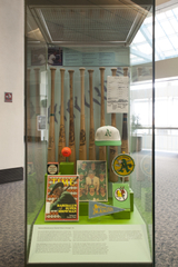 Image: Installation view of "Baseball by the Bay: San Francisco, Oakland, and the National Pastime"