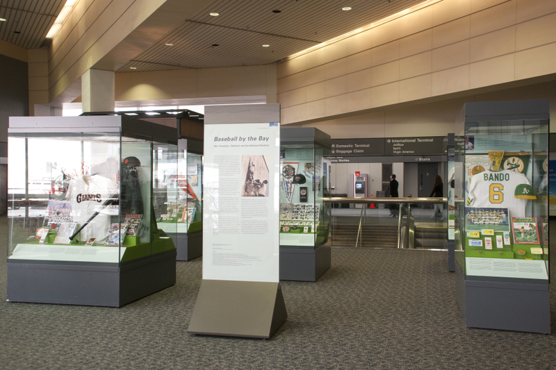 Image: Installation view of "Baseball by the Bay: San Francisco, Oakland, and the National Pastime"