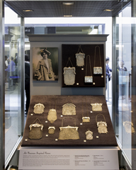 Image: Installation view of "Essential Style: Antique and Vintage Handbags"