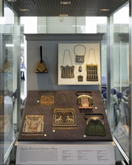 Image: Installation view of "Essential Style: Antique and Vintage Handbags"