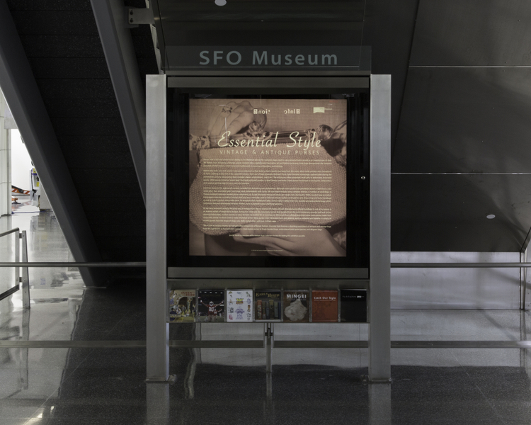 Image: Installation view of "Essential Style: Antique and Vintage Handbags"